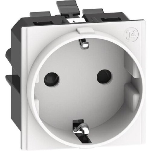 Розетка с заземлением модульная Legrand BTicino Living Now 1-м. 2 мод. шторки белый картинка